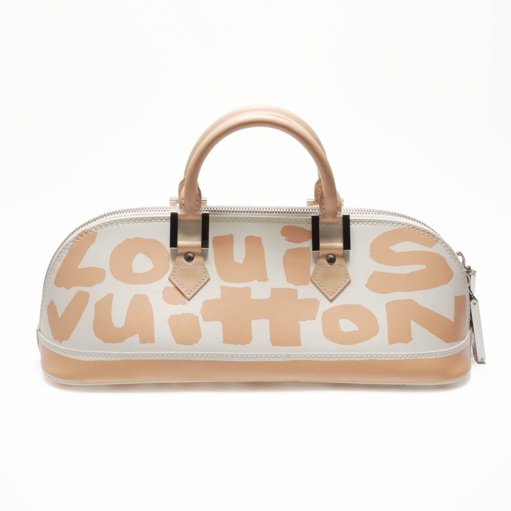 Louis Vuitton 2001 Graffiti Alma Horizontal Handbag in White and Beige - Picture 2 of 12